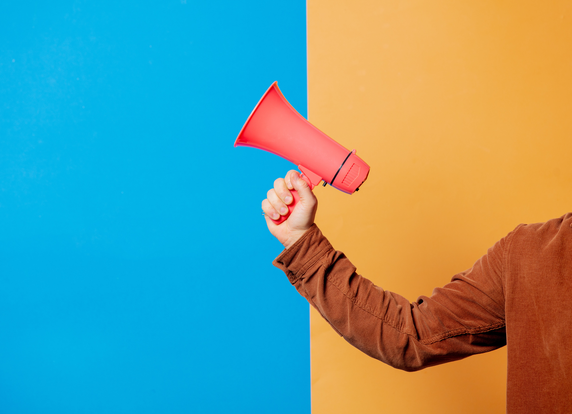 Hand Hold Pink Megaphone